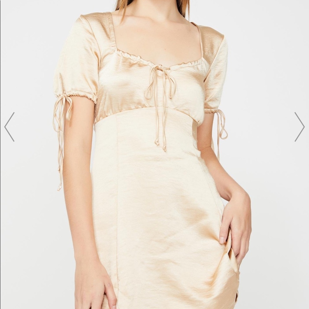 Dolls kill gold silk dress